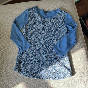 J. Crew XS Blue Floral 3/4 Arm Length Shirt